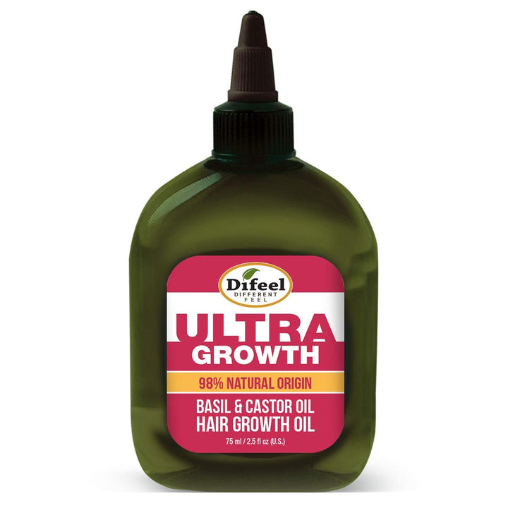 Ultra Growth 98% Natural Basil & Castor Hair Growth Oil, 2.5 Fluid Ounce
