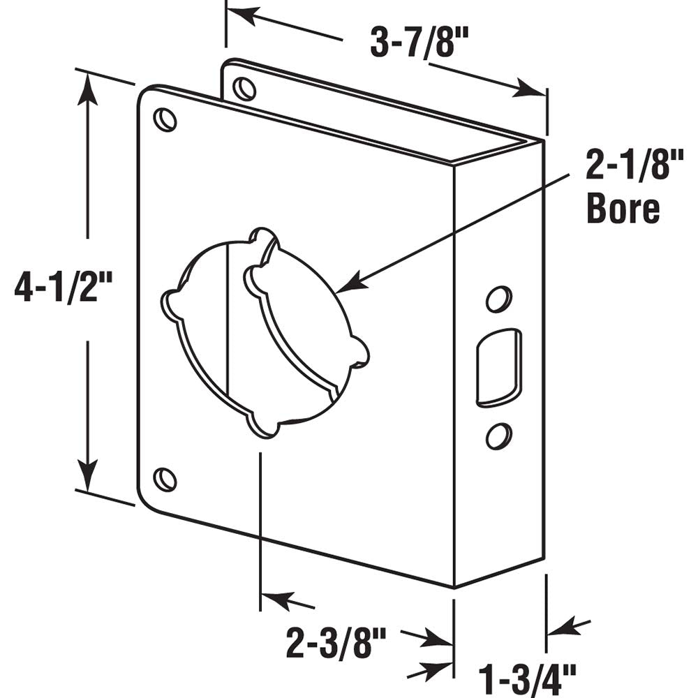 Products U 9573 Door Reinforcer 1-3/4-Inch Thick by 2-3/8-Inch Backset 2-1/8-Inch Bore, Antique Brass