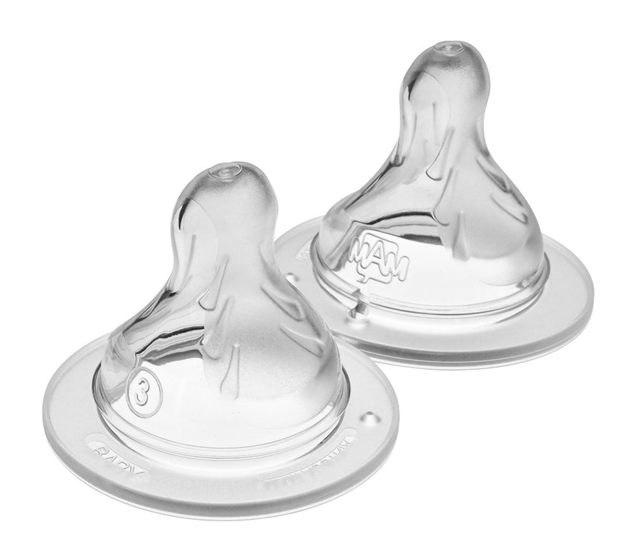Bottle Nipples Fast Flow Nipple Level 3 (Set of 2), for 4+ Months, SkinSoft Silicone Nipples for Baby Bottles, Fits All Bottles