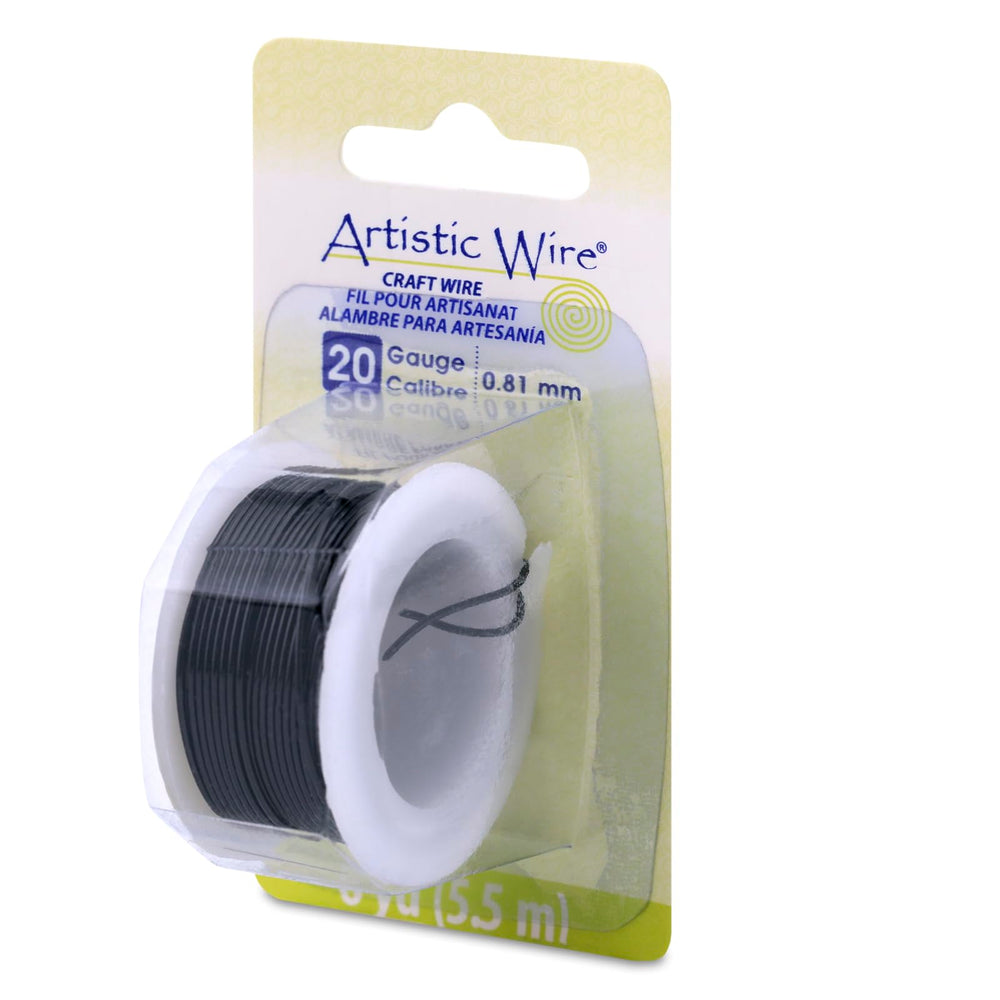 , 20 Gauge Tarnish Resistant Colored Copper Craft Wire, Black, 6 yd