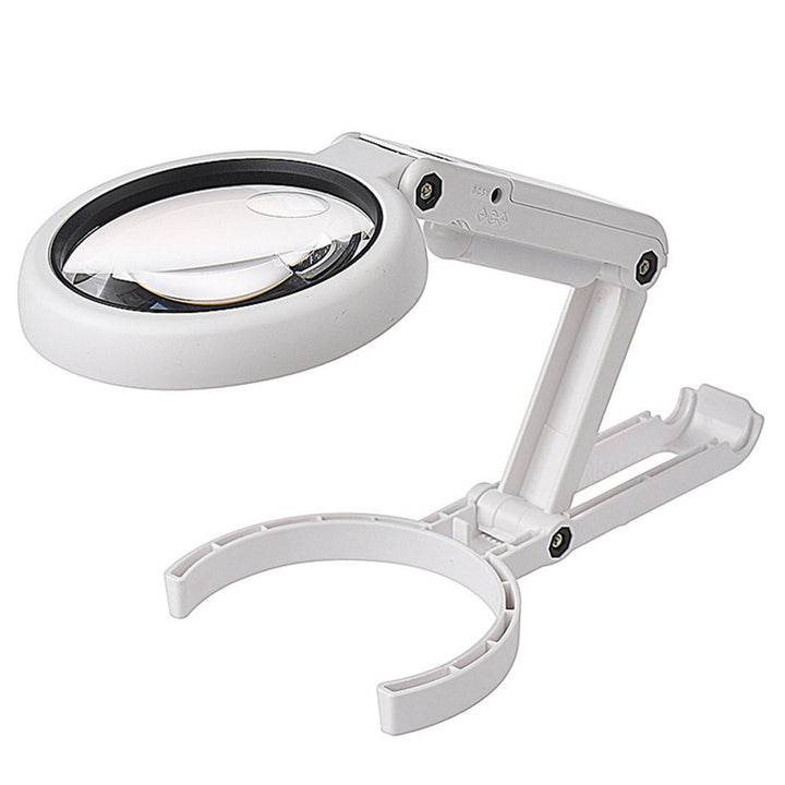Magnifier Glass Table Lamp,5X/11X Foldable Magnifying Lamp USB Powered,with 8 LED Lights,for Reading,Hobbies,Jewelry,Task Crafts or Workbench