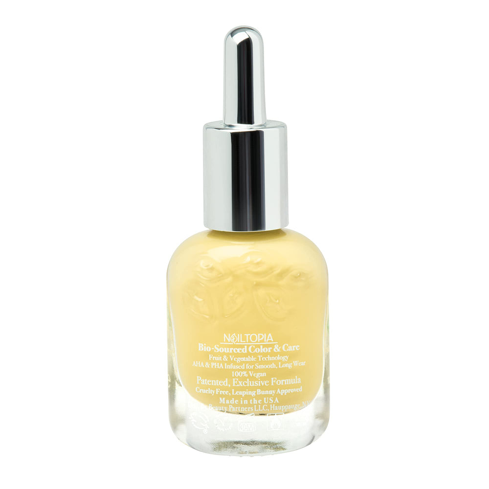 - Plant-Based Chip Free Nail Lacquer - Non Toxic, Bio-Sourced, Long-Lasting, Strengthening Polish - Mellow Yellow (Pastel Yellow) - 0.41oz
