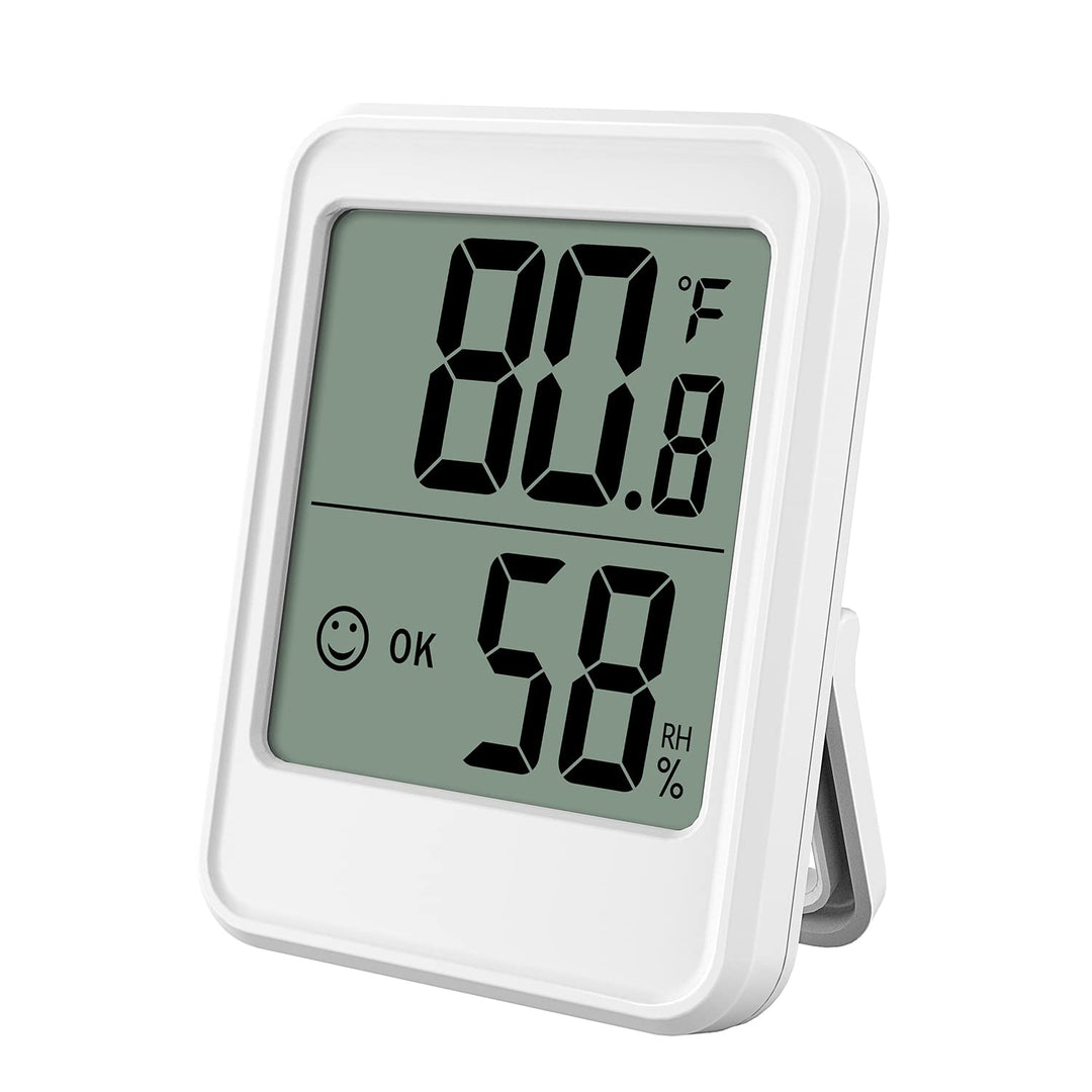 Digital Hygrometer Thermometer Room Thermometer Indoor Thermometer for Home with Temperature and Humidity Monitor, Wall Mount, Mini Size, Big Numbers, White