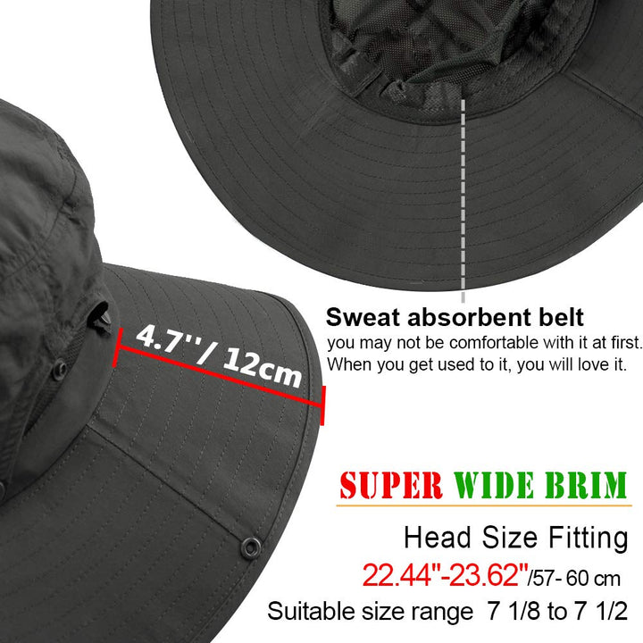Wide Brim Sun Hats with Waterproof Breathable for Fishing, Hiking, Camping,for Men Women Kids Army Green