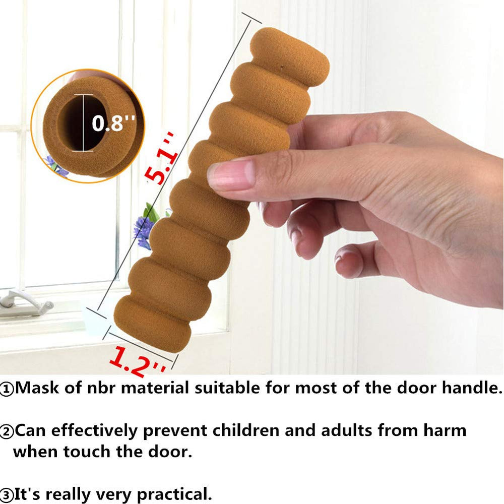 6 Pcs Anti-Collision Door Handle Cover,Door Pull Protective Sleeve Child Safety Super Soft Foam Safety Spiral Cover for Hot Doors Non-Toxic (Brown)