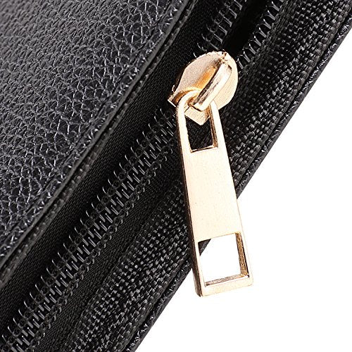 Fountain Roller Ball Pen Case Holder PU Leather Bag for 12 Pens Color Black
