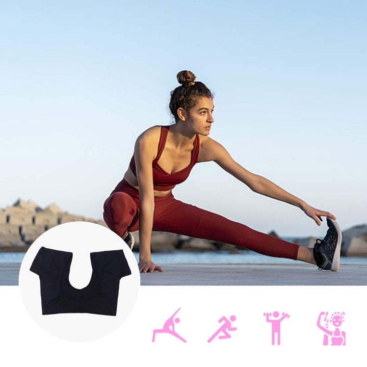 Underarm Sweat Vest Underarm Sweat Guard Washable Sweat Shield Vest for Women Girls Ladies(M) Black