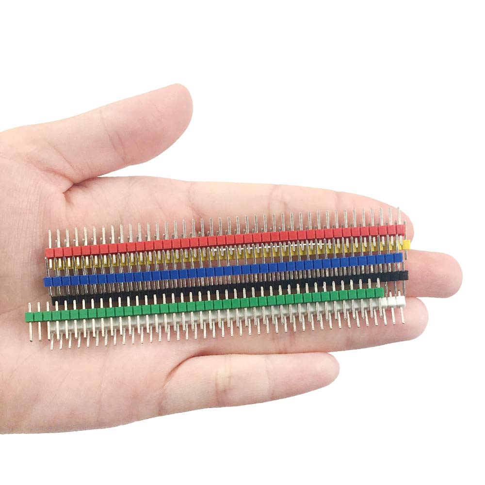 30 Pcs 40 pin Breakable Pin Header 2.54mm Single Row Male Header Connector Kit PCB Pin Strip for Arduino