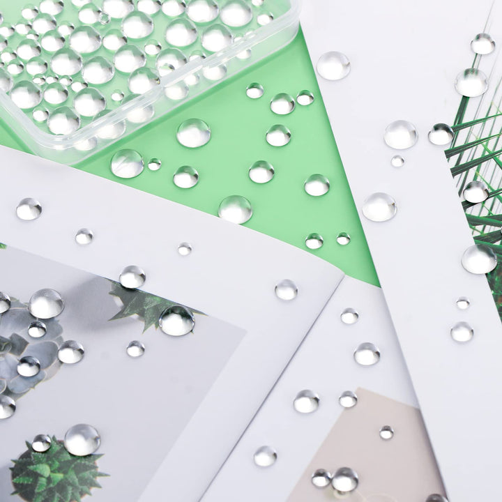 700 Pieces Clear Water Dewdrop Embellishments, Card Making Supplies Clear Beads Water Droplets Waterdrop Resin Beads for DIY Scrapbooking Crafts Paper Decor Phone Case Craft