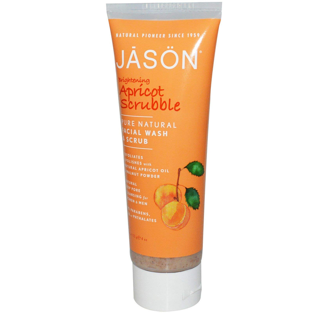 Jason Apricot Scrubble Facial Wash and Scrub, 4-Ounce Tubes (Pack of 4)