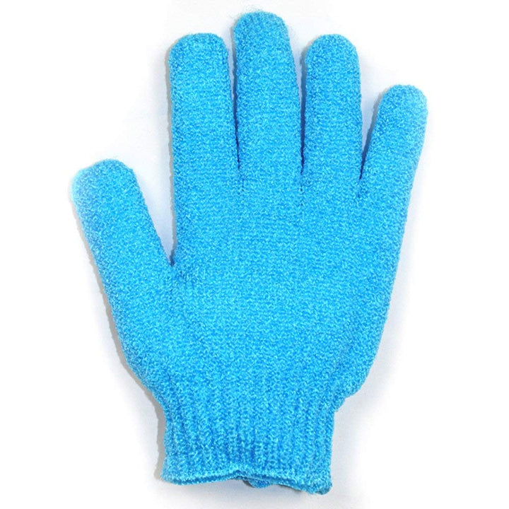 Exfoliating Bath Loofah Gloves Body Scrub Wash Mitts Skin Massage Sponge Towel Deep Cleansing Dead Skin Brush Scrub Luxury Spa Heavy with Lanyard Scrubber 2 Pair (deep Purple)