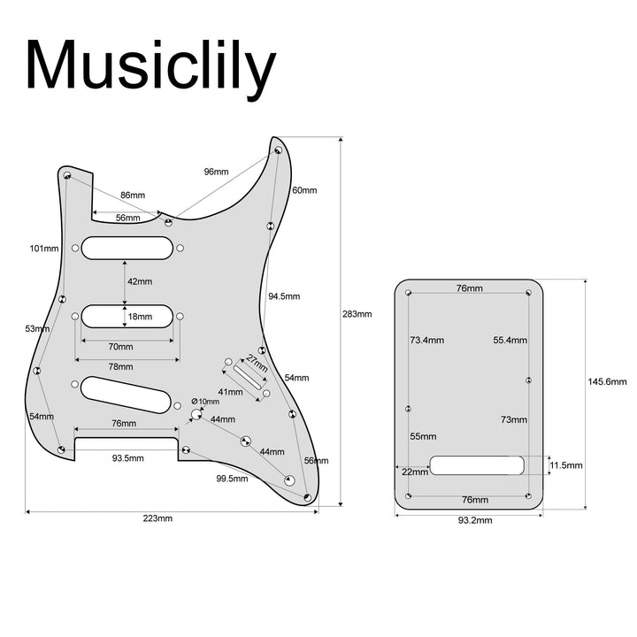SSS 11 Holes Strat Electric Guitar Pickguard and BackPlate Set for Fender US/Mexico Made Standard Stratocaster Modern Style Guitar Parts,3Ply Mint Green