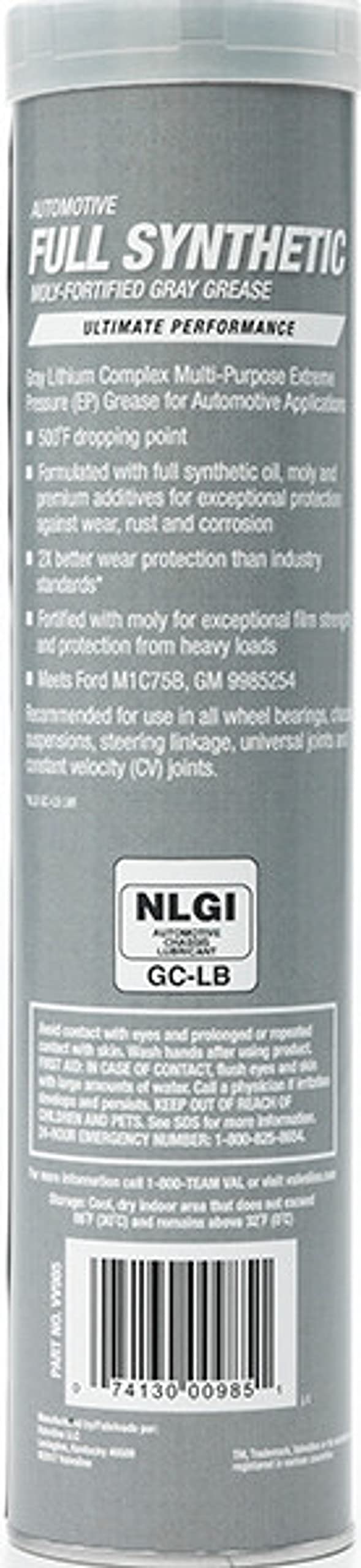 Moly-Fortified Gray Full Synthetic Grease 14.1 OZ Cartridge
