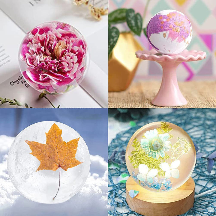 8PCS Large Sphere Silicone Molds for Epoxy Resin Casting, 3D Clear Crystal Ball Resin Mold, Round Silicone Mold for Jewelry, Candle Making, Homemade Soap (4, 3.2, 2.8, 2.4, 2, 1.7, 1.3, 0.9 inch)