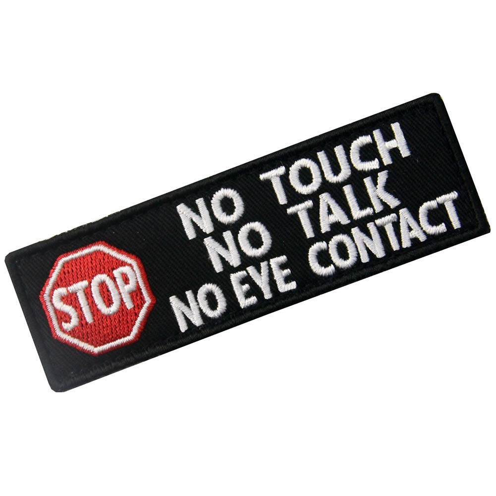 Service Dog No Touch No Talk Warning Vests/Harnesses Patch Embroidered Badge Fastener Hook & Loop Emblem