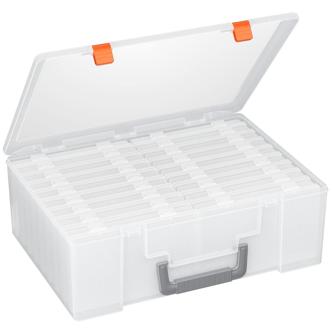 Photo Storage Box 4x6 Pictures, 18 Inner Seed Storage Organizer Extra Large, Photo Organizers Keeper Photo Cases Picture Storage (White)