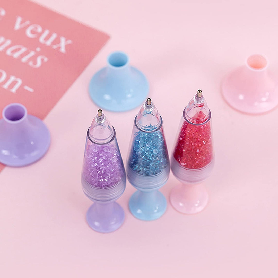 6 Pcs Diamond Painting Pen, Creative Flower Pot Shape Point Drill Pen, 5D Diamond Painting Tools for DIY Crafts, Diamond Paintings, Sewing, Cross Stitch, Nail Art Decoration (Blue, Pink, Purple)