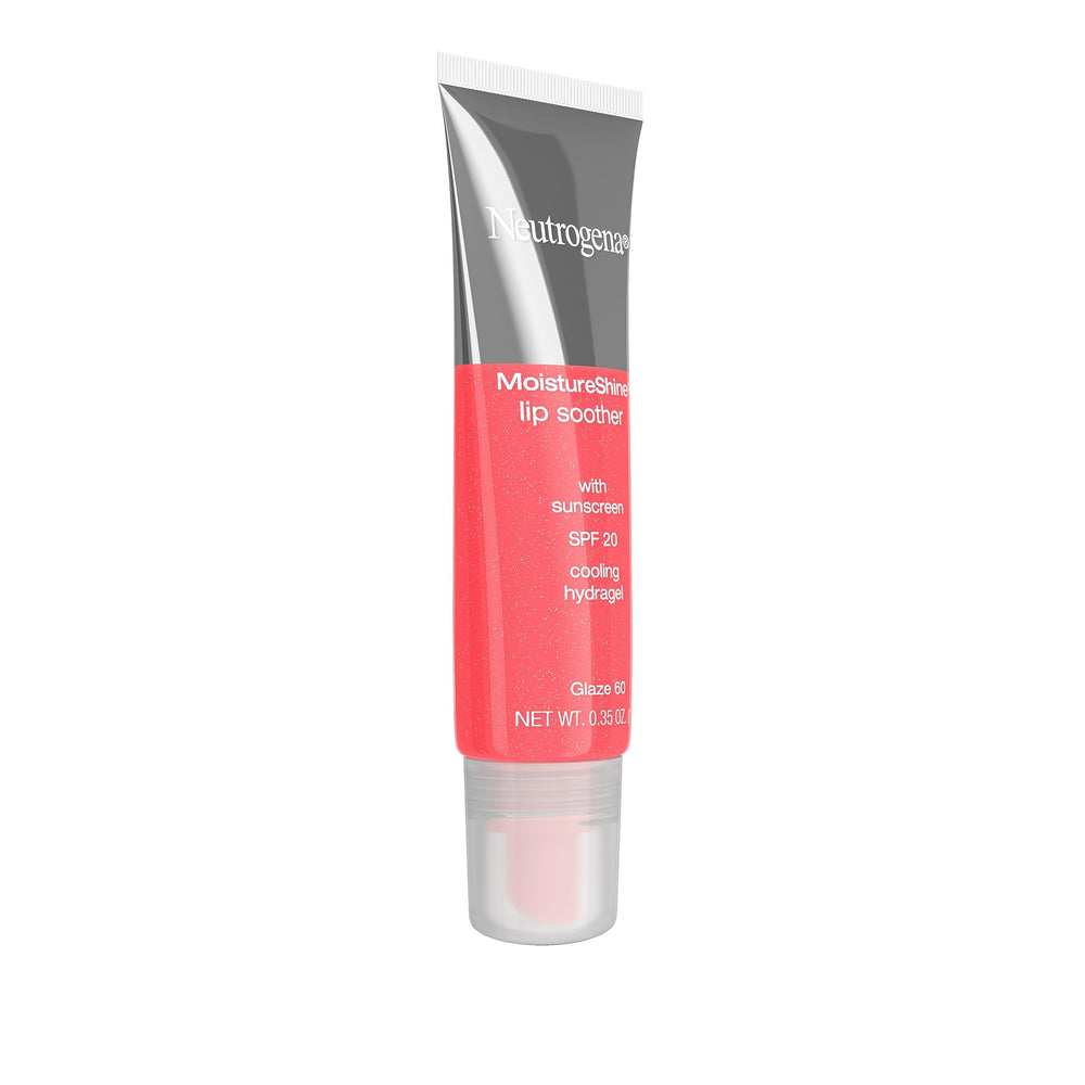 MoistureShine Lip Soother Gloss with SPF 20 Sun Protection, High Gloss Tinted Lip Moisturizer with Hydrating Glycerin and Soothing Cucumber for Dry Lips, Glaze 60,.35 oz