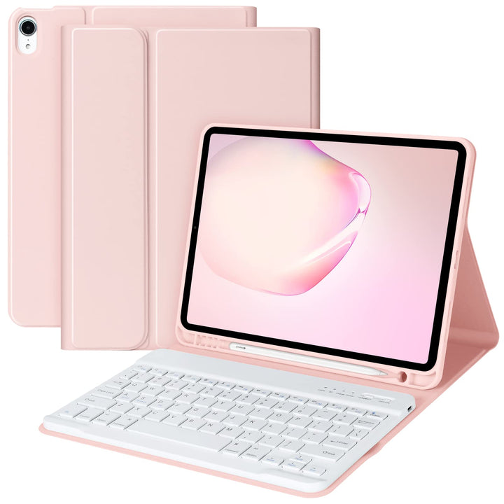 Keyboard Case for iPad Air 11 Inch (M2) 2024 Wireless Keyboard Case for iPad Air 10.9 Inch 5th/4th Generation 2022 Detachable for iPad air 4th 2020 for iPad Pro 1st Case with Pencil Holder Pink