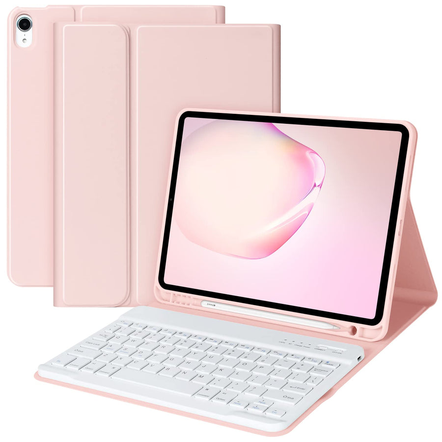 Keyboard Case for iPad Air 11 Inch (M2) 2024 Wireless Keyboard Case for iPad Air 10.9 Inch 5th/4th Generation 2022 Detachable for iPad air 4th 2020 for iPad Pro 1st Case with Pencil Holder Pink