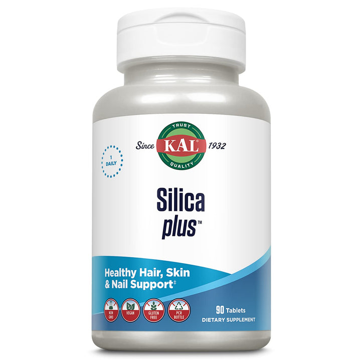Silica Plus, Silica Gel with Horsetail Extract, Healthy Hair, Skin & Nails Support, Maximum Absorption, Vibrant Hair, Glowing Skin Supplement, Vegan, Gluten Free, 90 Serv, 90 Quick Dissolve Tabs