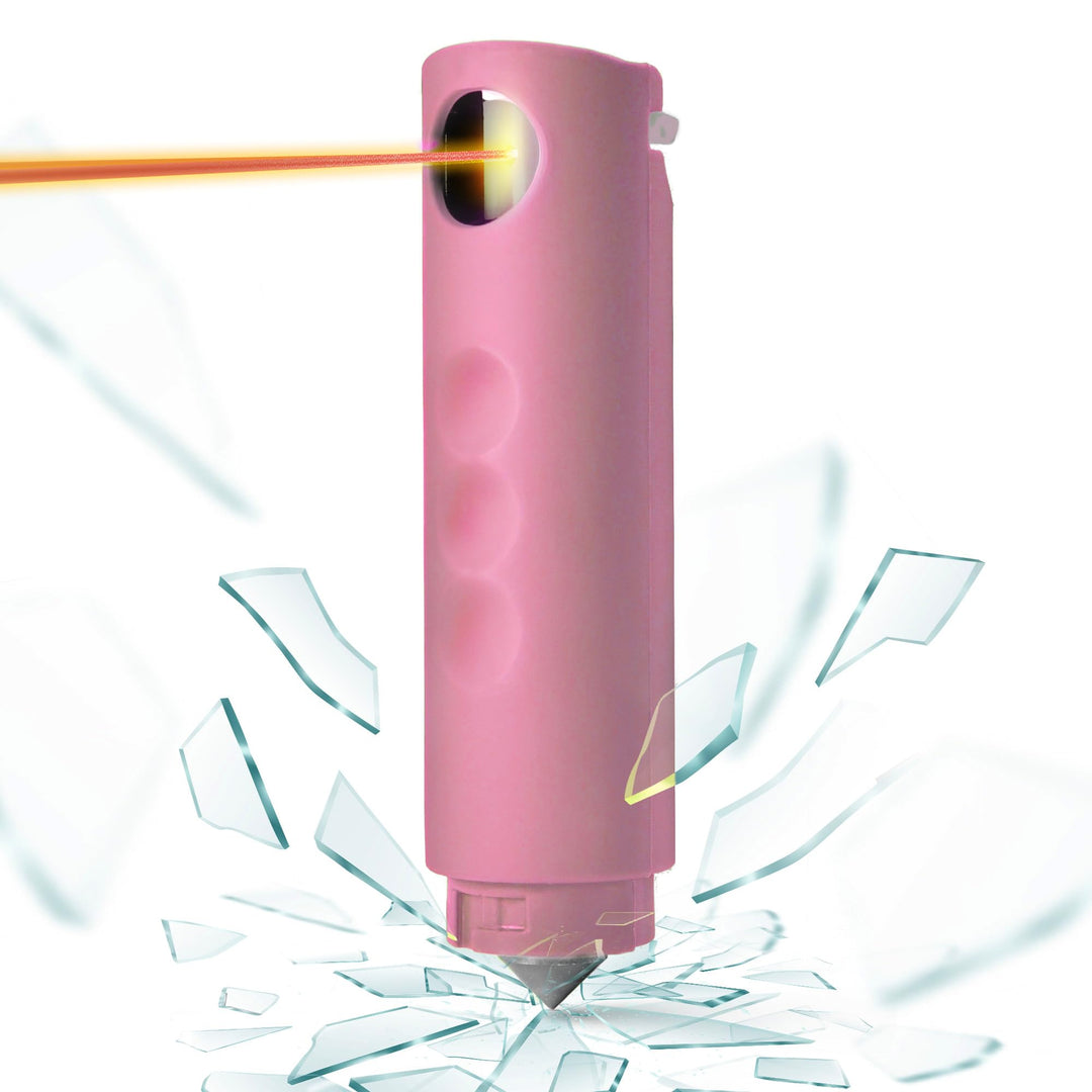 Guard Dog Pepper Spray with Window Breaker | 3-in-1 Car Safety Tool | Self Defense Keychain | Maximum Strength | 16 Feet Distance Defense (Pink)