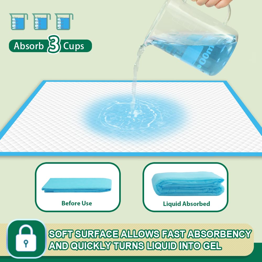 Puppy Pee Pads 22x23-100 Count | Dog Pee Training Pads Super Absorbent & Leak-Proof | Disposable Pet Piddle and Potty Pads for Puppies | Dogs | Doggie| Cats | Rabbits