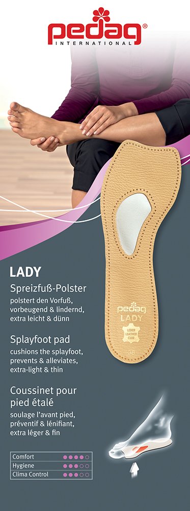 2821 Lady 3/4 Ultra Thin Leather Self Adhesive Insole for All Heels, Black, Women's 12