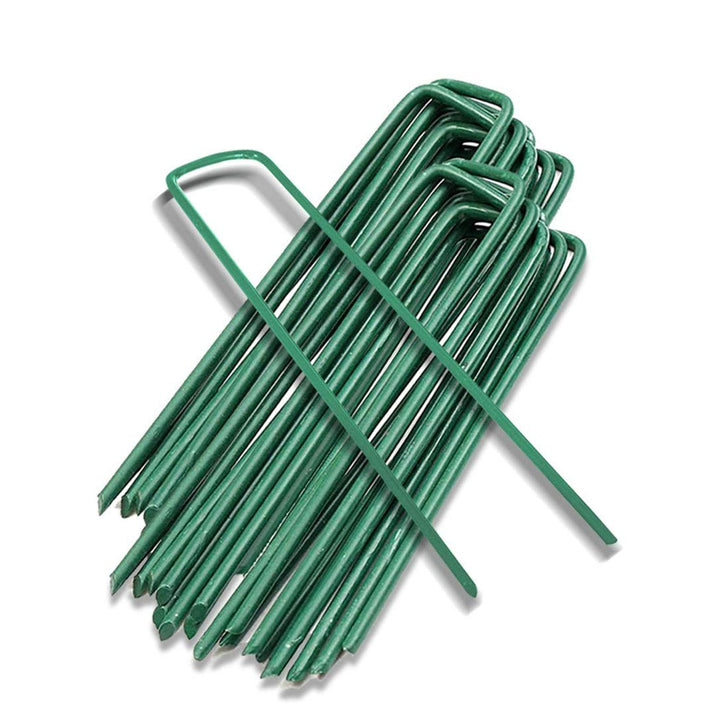Garden Pegs Pins Ground Stakes Staples Spikes U Shaped Landscape Securing Nail Pin Lawn Fabric Netting Matting 6Inch 20PCS