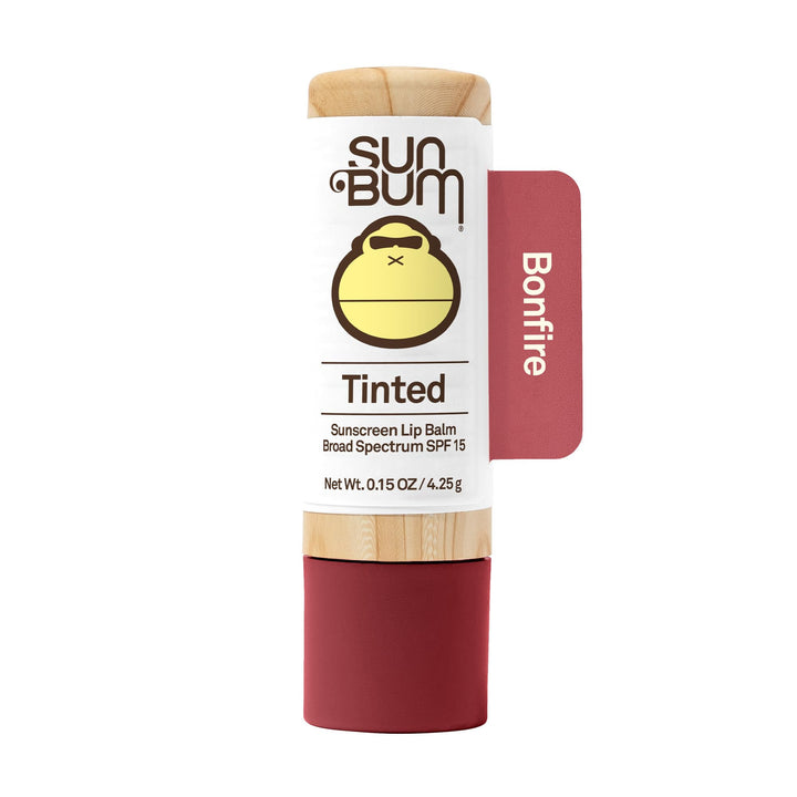 Tinted Lip Balm Bon Fire | SPF 15 | UVA / UVB Broad Spectrum Protection | Sensitive Skin Safe | Hypoallergenic, Paraben Free | Ozybenzone Free | 0.15 Oz