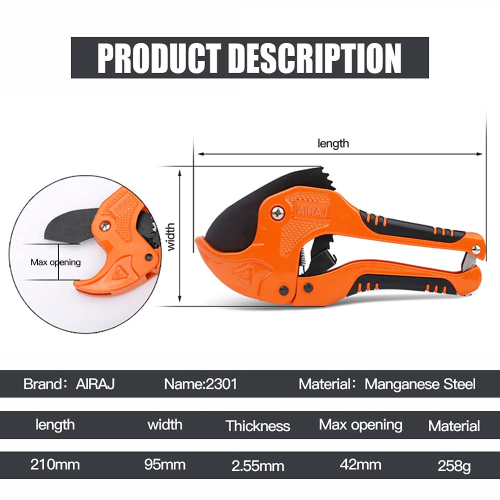 - PVC Pipe Cutter | Cuts up to 1-5/8 (1.6'') | Ratcheting PVC Cutter Tool | PEX Pipe Cutter | V Shaped SK5 Steel Blade | For cutting PVCCPVCPPPEXPE Plastic Pipes