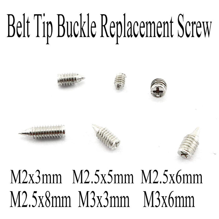 60pcs Nickel Plated Screw Set Assembly for Belt Buckle Include M2x3mm, M2.5x5mm, M2.5x6mm, M2.5x8mm, M3x3mm, M3x6mm with 2mm Screwdriver for Belt Repair, Ladies Handbag Hardware