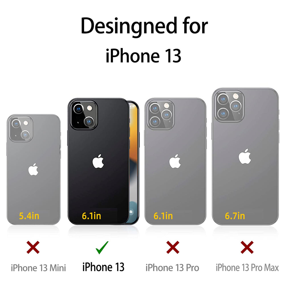 Compatible with iPhone 13 Case, Drop Protection Full Body Rugged Shockproof/Dust Proof Military Protective Tough Durable Phone Cover Heavy Duty (Purple Red/Light Pink)