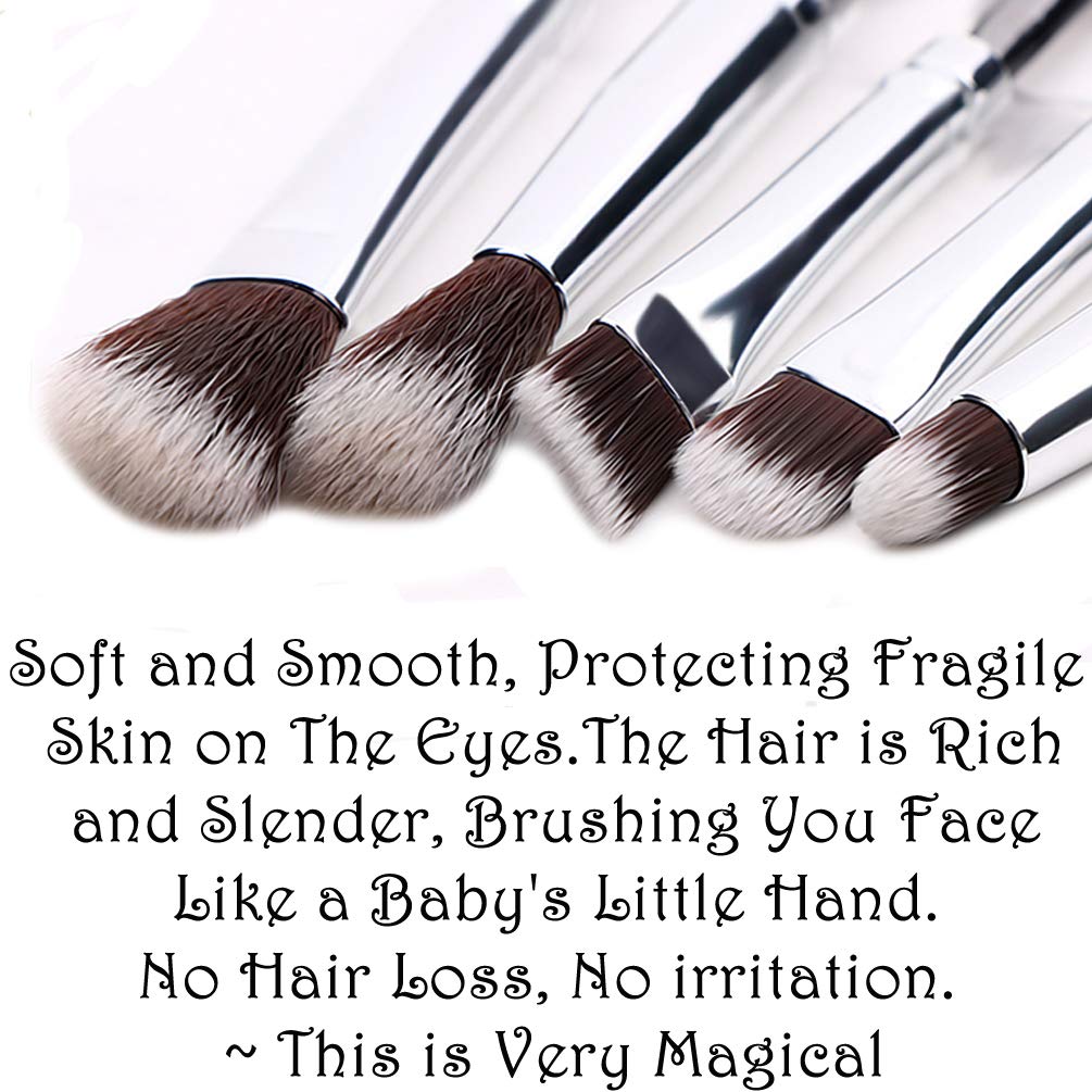 5 Pcs Potter Makeup Brush Set, Wizard Magic Wand Brush for Foundation Eye Shadow Eyeliner Blending Pencil Lip Professional Makeup Tools with A Gift Bag