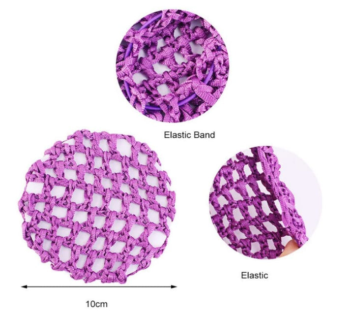 13pcs Women Girl Bun Cover Snood Hair Net Ballet Dance Skating Chic Crochet With Pearl (13pcs)