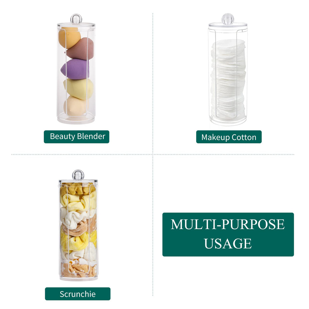 Clear Scrunchie Holder Stand, Hair Tie Organizer Stand with Lid, Portable Hair Accessories Organizer Perfect Scrunchy Display Organizer for Teen Girls