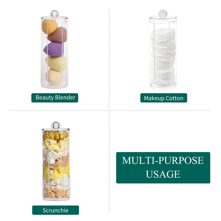 Clear Scrunchie Holder Stand, Hair Tie Organizer Stand with Lid, Portable Hair Accessories Organizer Perfect Scrunchy Display Organizer for Teen Girls