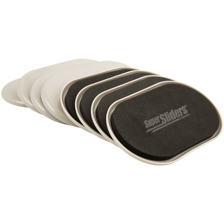 Multi-Sized Oval Reusable Furniture Sliders for Hard Surfaces - Effortless Moving and Surface Protection, Beige (8 Pack)