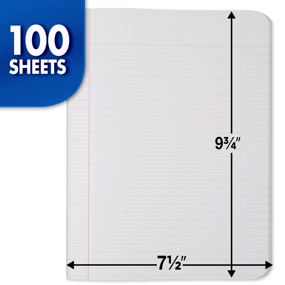 Composition Notebooks, 3 Pack, College Ruled Paper, 9-3/4 x 7-1/2, 100 Sheets per Comp Book, Black Marble (38111)