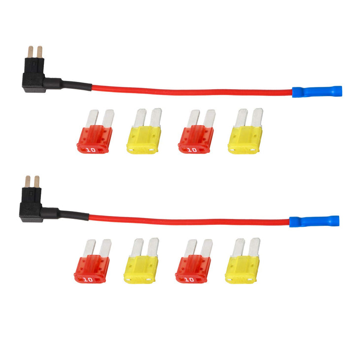 Micro2 Blade Fuse Holder Fuse with 10A, 20A Fuse - Tap 12V Car Add-a-Circuit Fuse TAP Adapter with Micro2 Blade Fuse (2 Sets)