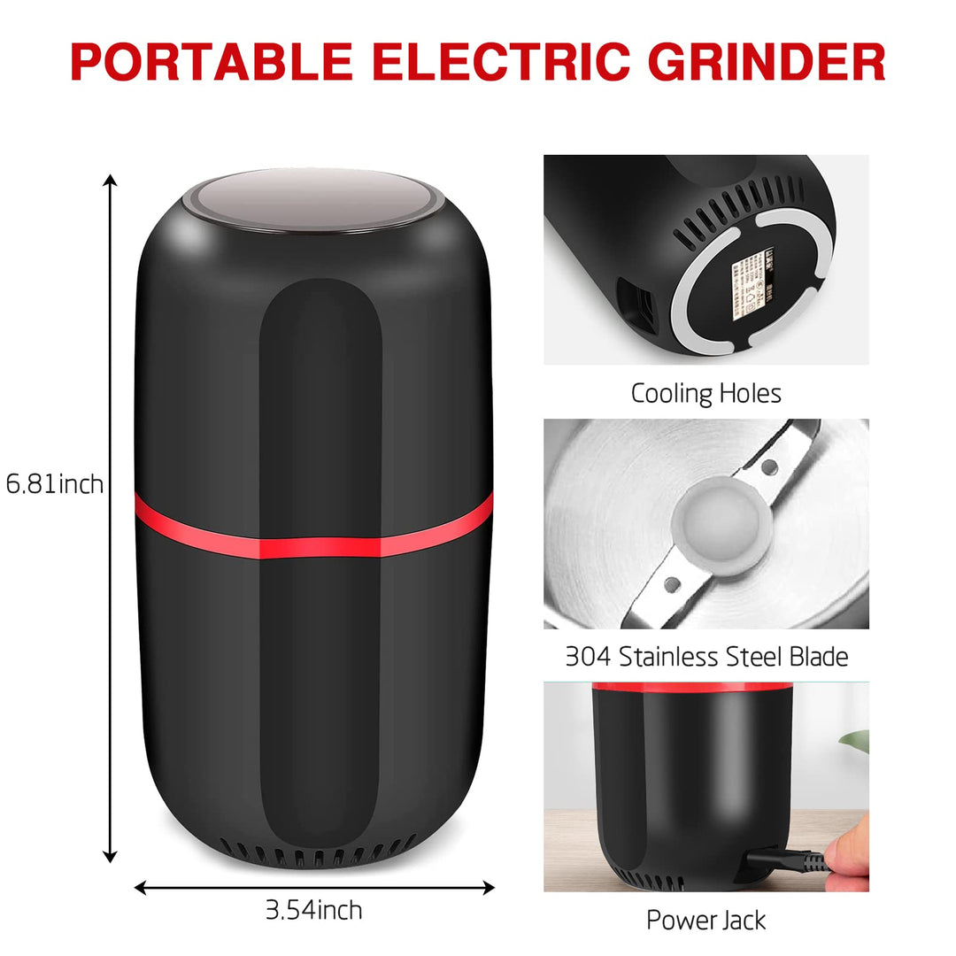 Electric Pill Crusher Grinder - Grind the Medication and Vitamin Tablets of Different Sizes into Fine Powder, Comes with Stainless Steel Blades to Crush Multiple Pills by Electric Pulverizer