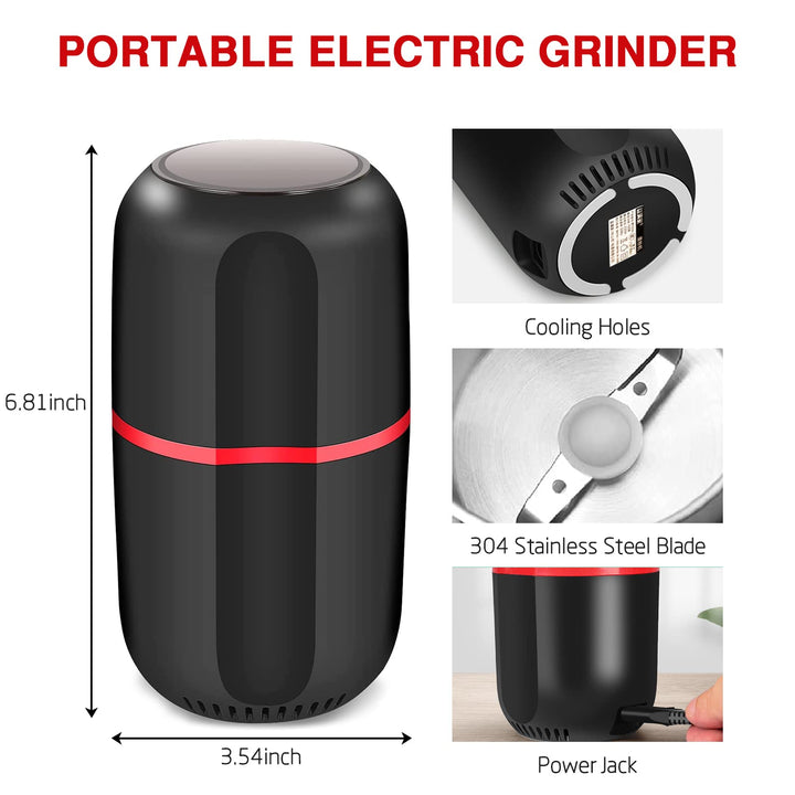 Electric Pill Crusher Grinder - Grind the Medication and Vitamin Tablets of Different Sizes into Fine Powder, Comes with Stainless Steel Blades to Crush Multiple Pills by Electric Pulverizer