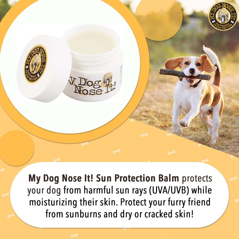 Moisturizing Sun Protection Balm for Dogs Noses - Protect Your Dog from Harmful UVA/UVB Rays .5 Ounce