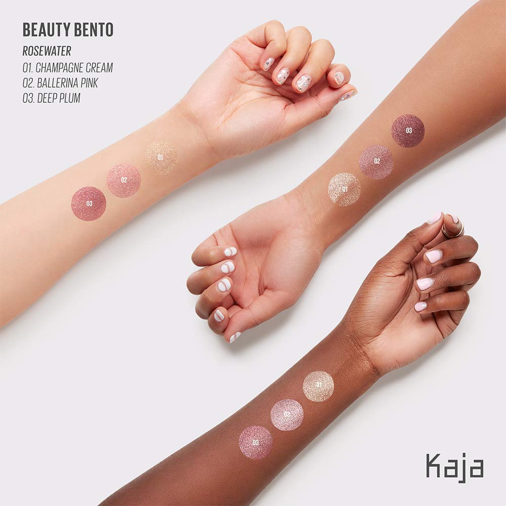 Beauty Bento Collection - Bouncy Eyeshadow Trio | Plum Rosy Tones, Travel Size, 01 Rosewater, 2019 Allure Best of Beauty Award, 0.03 Oz