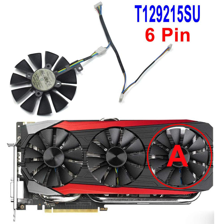 87mm T129215SU Graphics Card Cooling Fan for ASUS Strix GTX980Ti/R9390/RX480/RX580 Video Card Cooler (Fan-A)