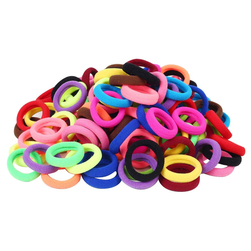 120 Pcs Baby Hair Ties, Cotton Toddler Hair Ties for Girls and Kids, Multicolor Small Seamless Hair Bands Elastic Ponytail Holders(15 Colors )