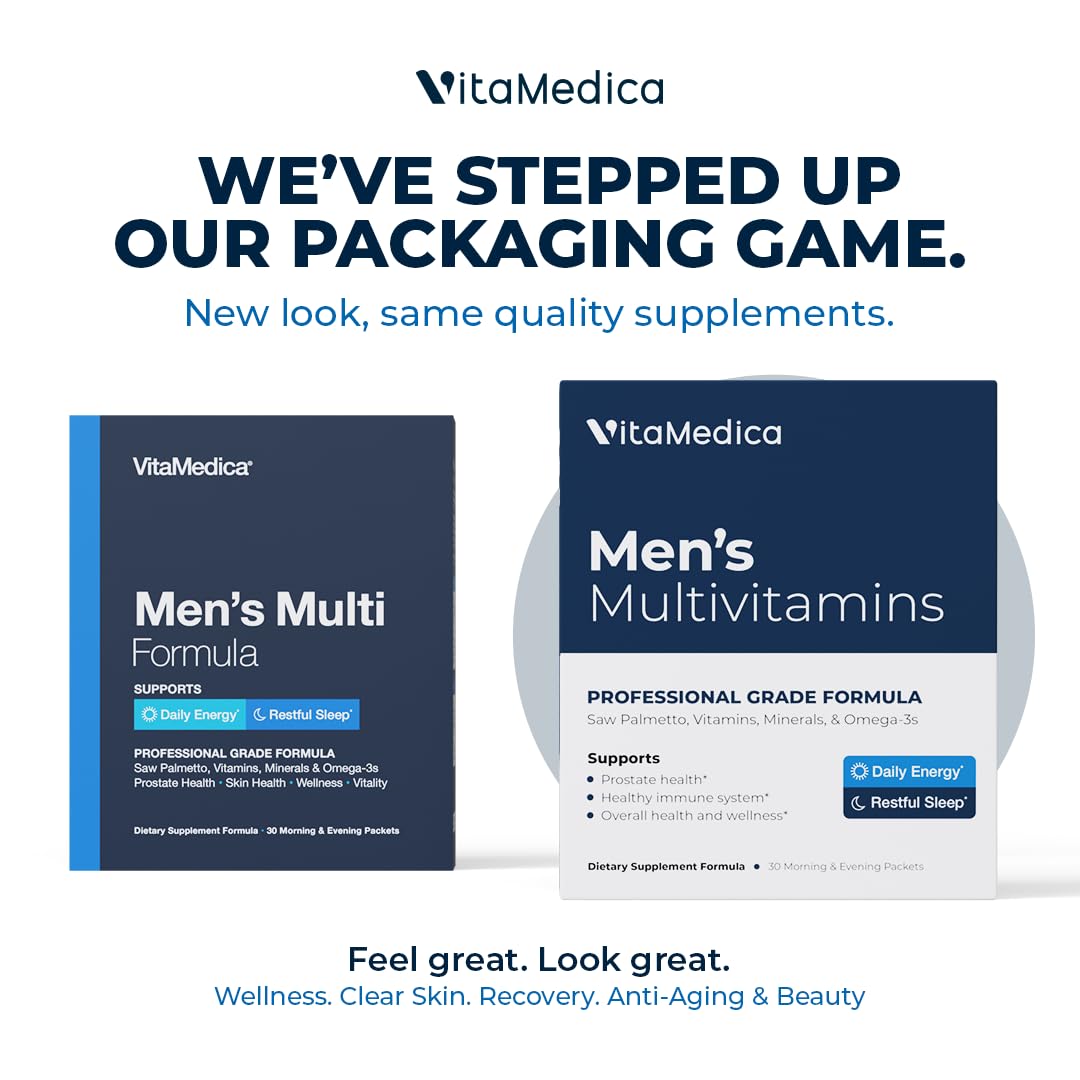 Men’s Multivitamin with Prostate Health Support | Vitamins, Minerals, Omega3s and Saw Palmetto | Box of 30 Easy Daily Packs | Supports Natural Energy and Sleep | Muscle, Joint Health