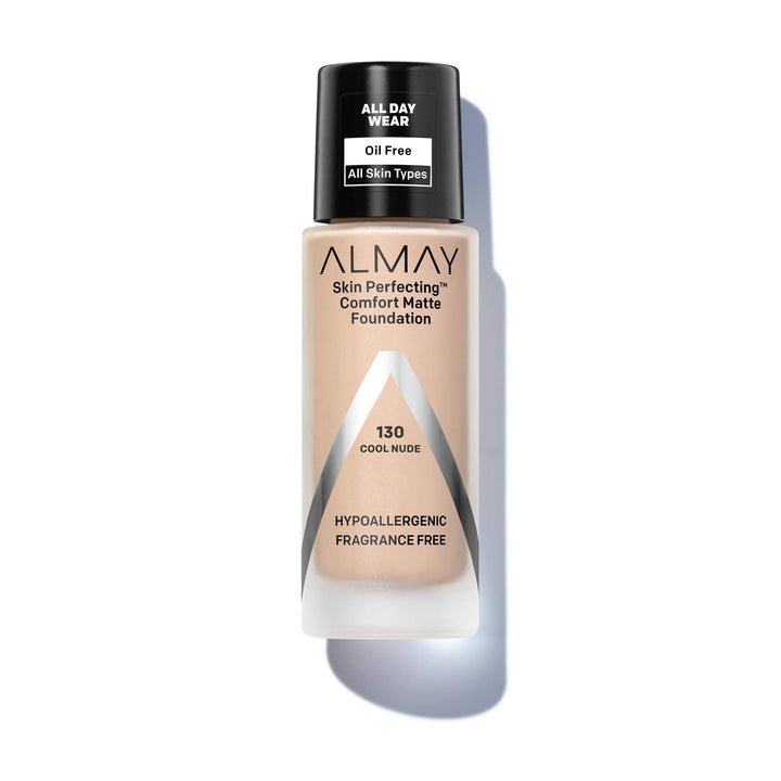 Skin Perfecting Comfort Matte Foundation, Hypoallergenic, Cruelty Free, -Fragrance Free, Dermatologist Tested Liquid Makeup, Cool Nude