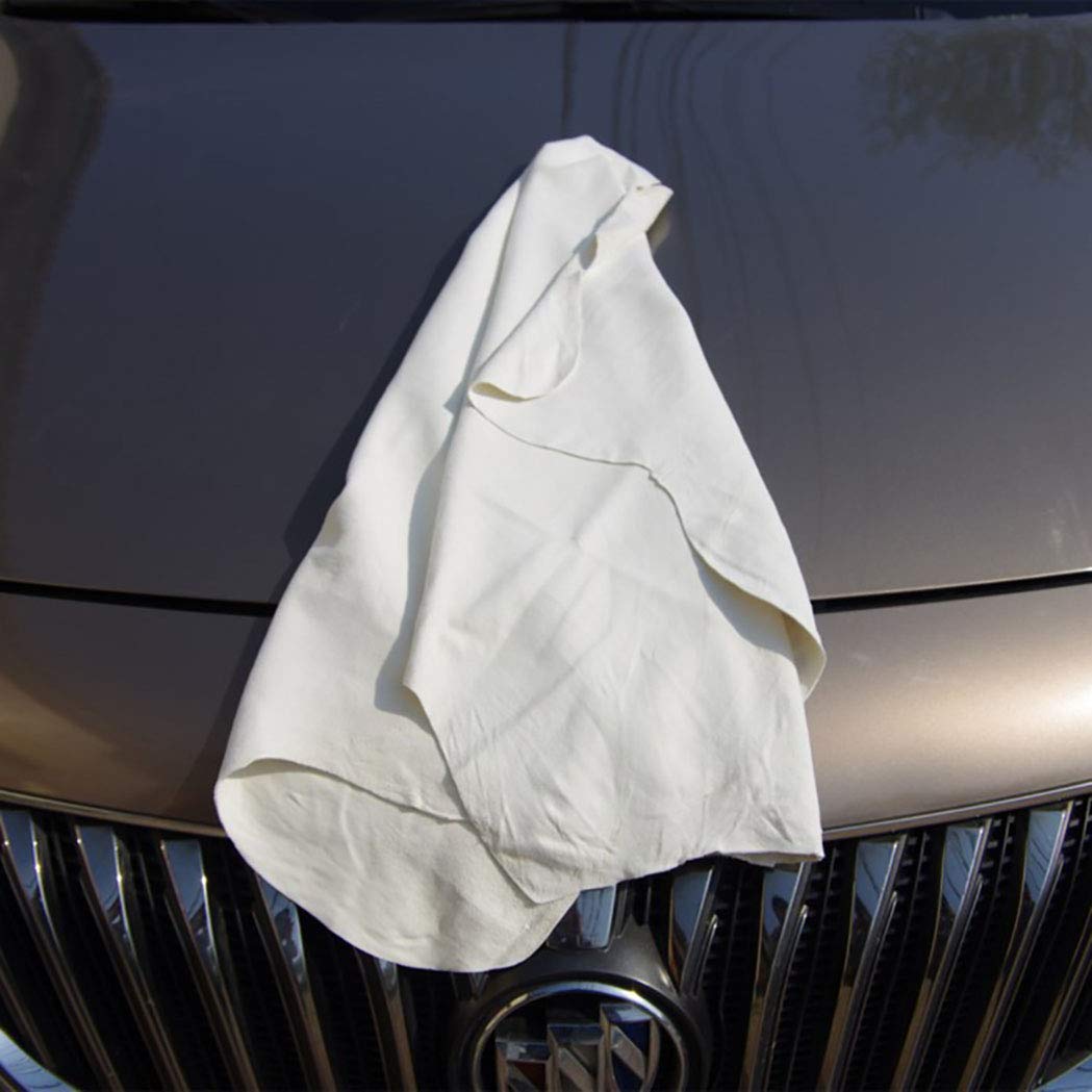 Cleaning Chamois Shammy for Car, Natural Deerskin Leather Drying Cleaning Towel for Auto and Precision Instrument 12.6''X20'' (1-Pack)