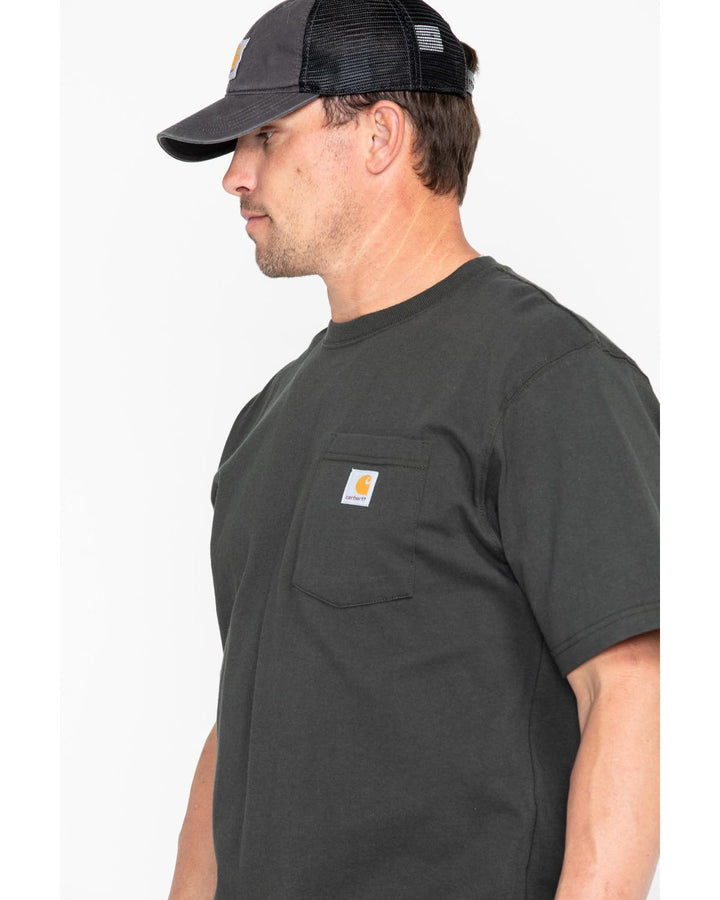 Men's Loose Fit Heavyweight Short-Sleeve Pocket T-Shirt (Also Available in Big & Tall), Peat, Medium